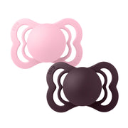 Bibs Supreme 2-Pak Silikone Sut, Str 1 - Baby Pink / Plum