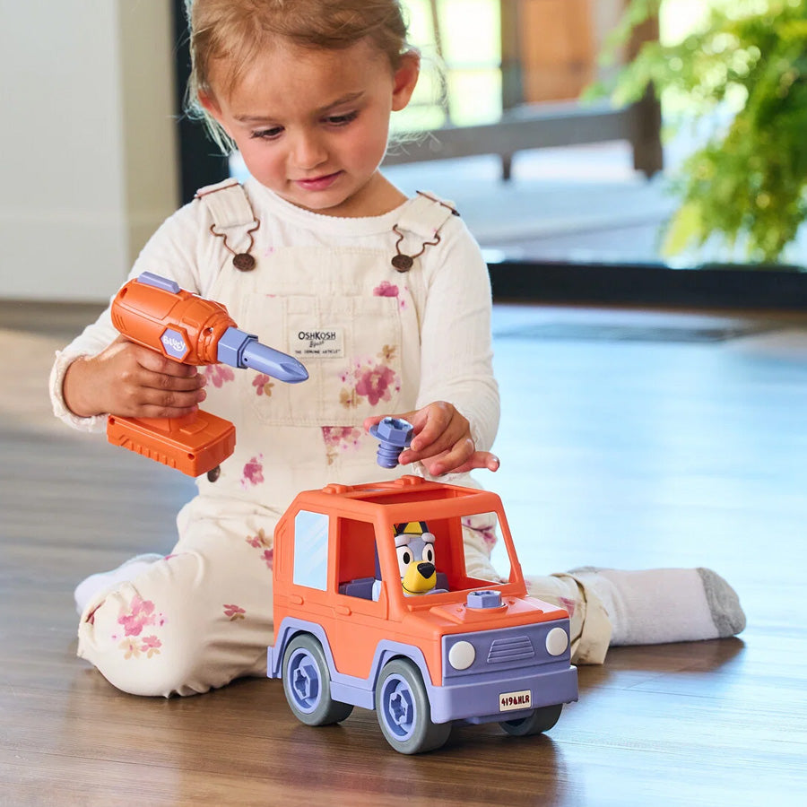 Bluey Build a Buddy Motoriseret Bil og Boremaskine