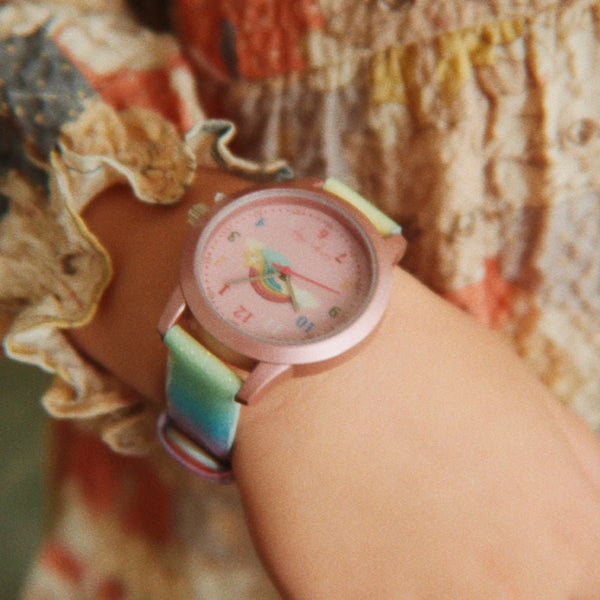 Børne Armbåndsur i Rainbow Glitter