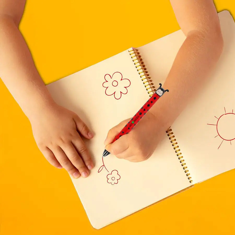 Click & Clack Kuglepen med 2 Farver Ladybug