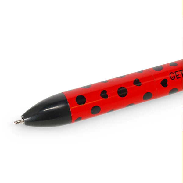 Click & Clack Kuglepen med 2 Farver Ladybug