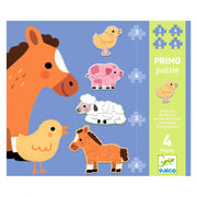 Djeco 4-i-1 Puslespil, 3-4-5 Og 6 Brikker