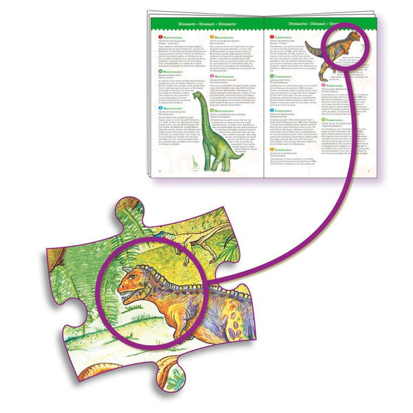 Observationspuslespil med Dinosaurer (100 brikker)