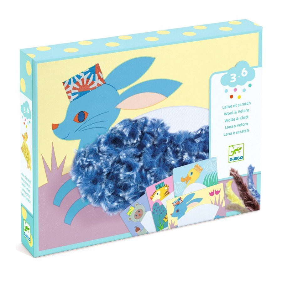 Kreativ Æske: Garn på Velcro "Dyr med Hatte"