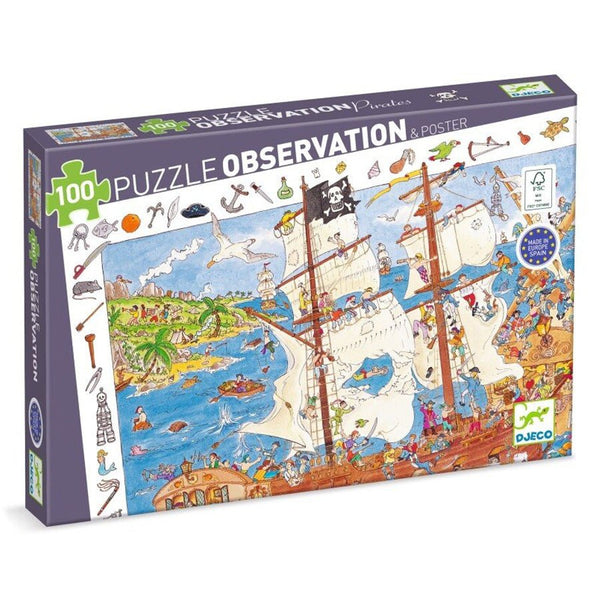 Observationspuslespil med Piratskib (100 brikker)