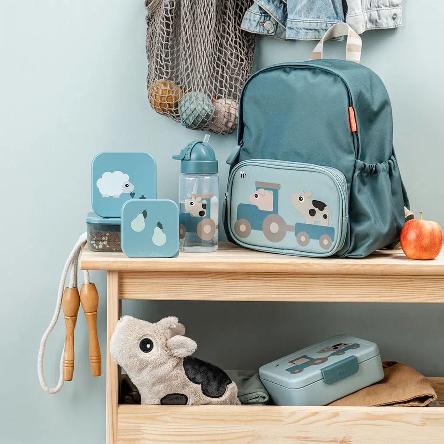 Done by Deer Drikkedunk Med Sugerør 350 ML, Tiny Farm Blue