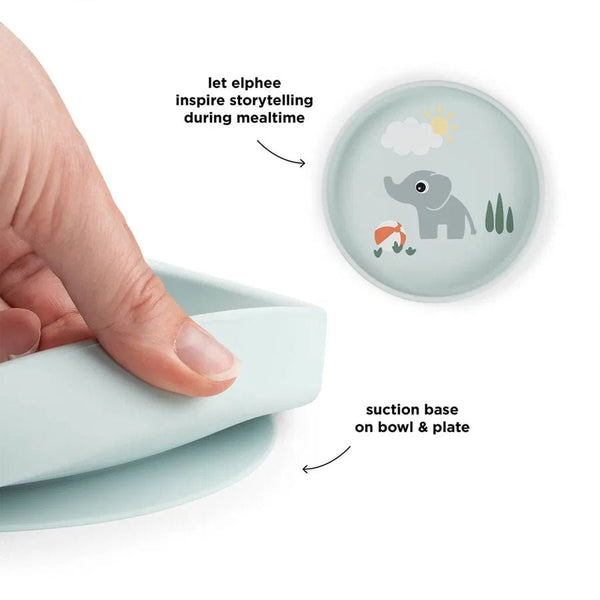 Done by Deer Sílikone Stick & Stay Tallerken, Playground Blå