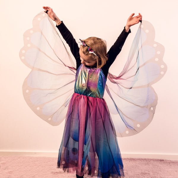 Great Pretenders Sommerfugle kjole og vinger Blue/Purple 7-8 år