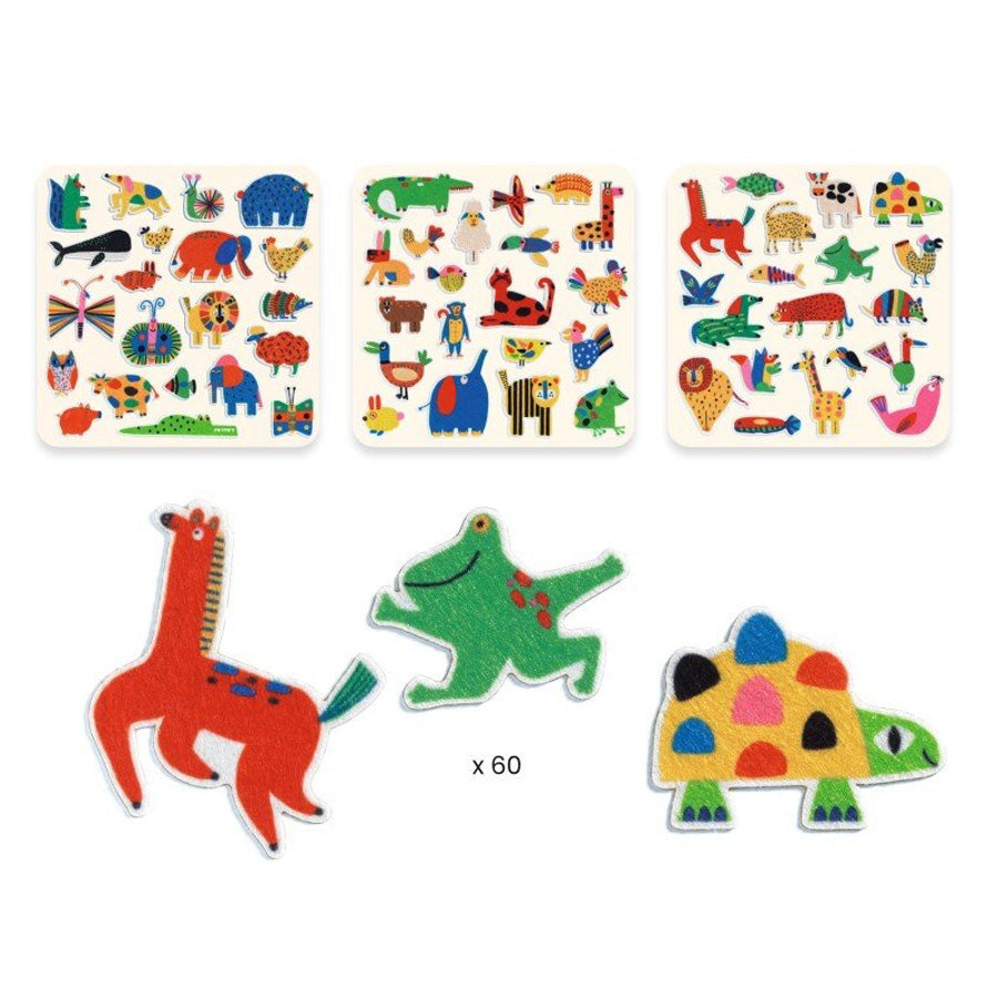 Filt Klistermærker med Dyr