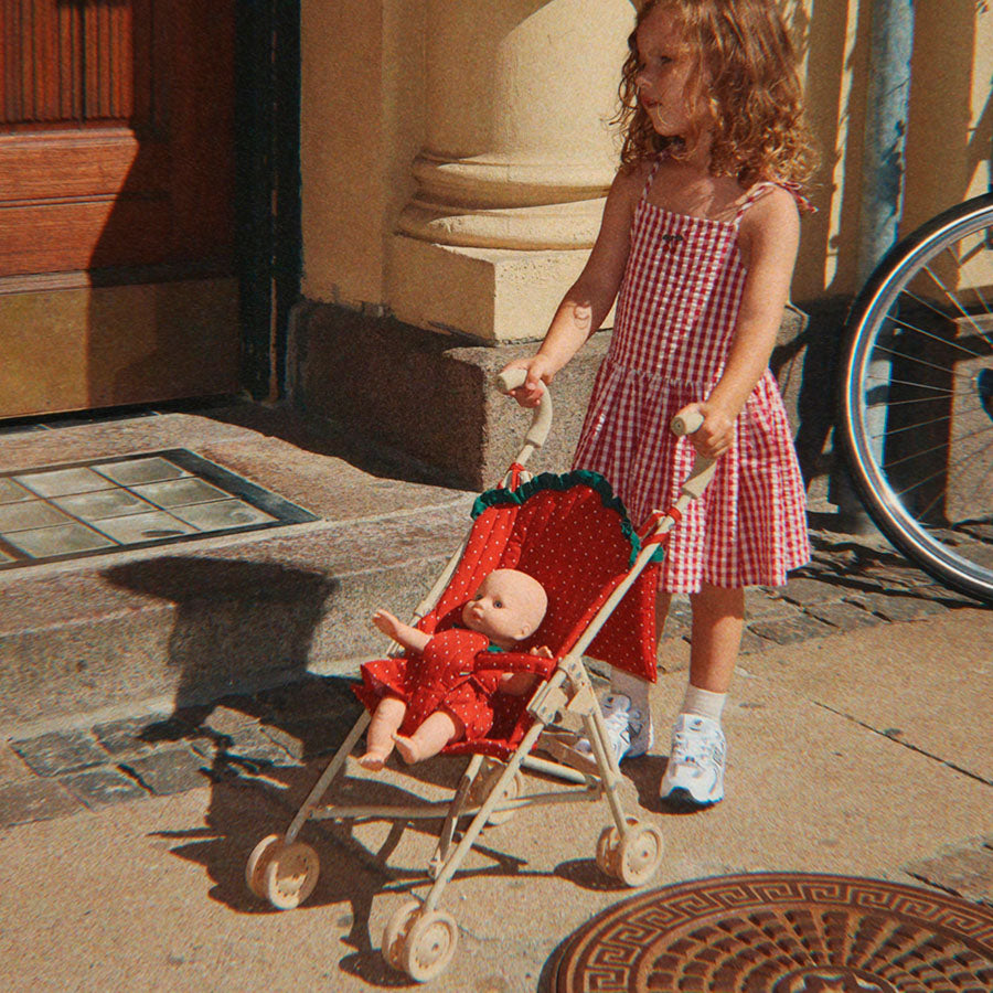 Dukke Klapvogn i Fraise Dot