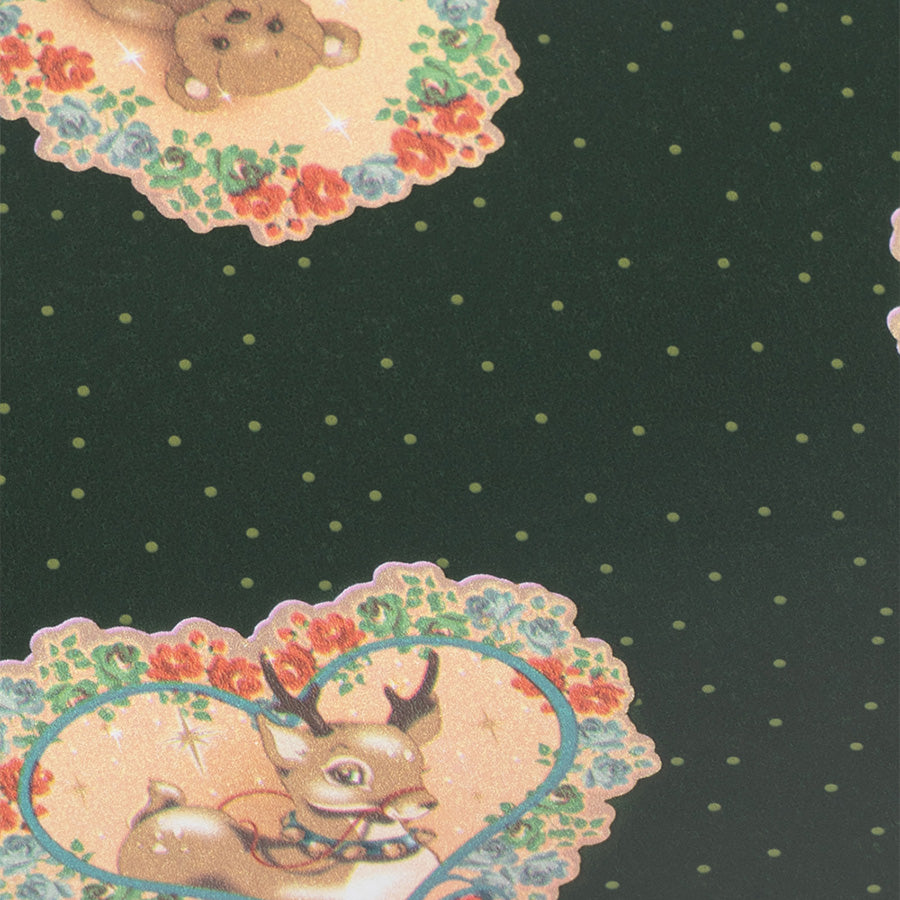 Gavepapir i Deer Diary Green