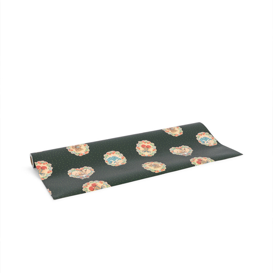 Gavepapir i Deer Diary Green