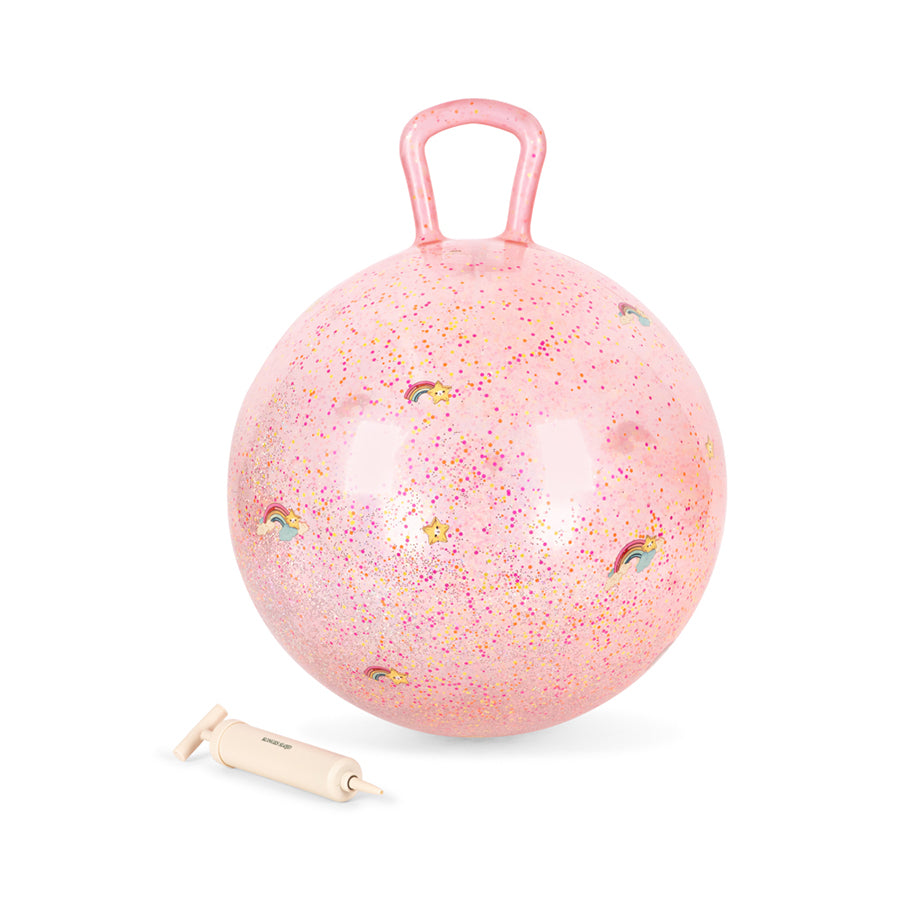 Glitter Hoppebold med Regnbue