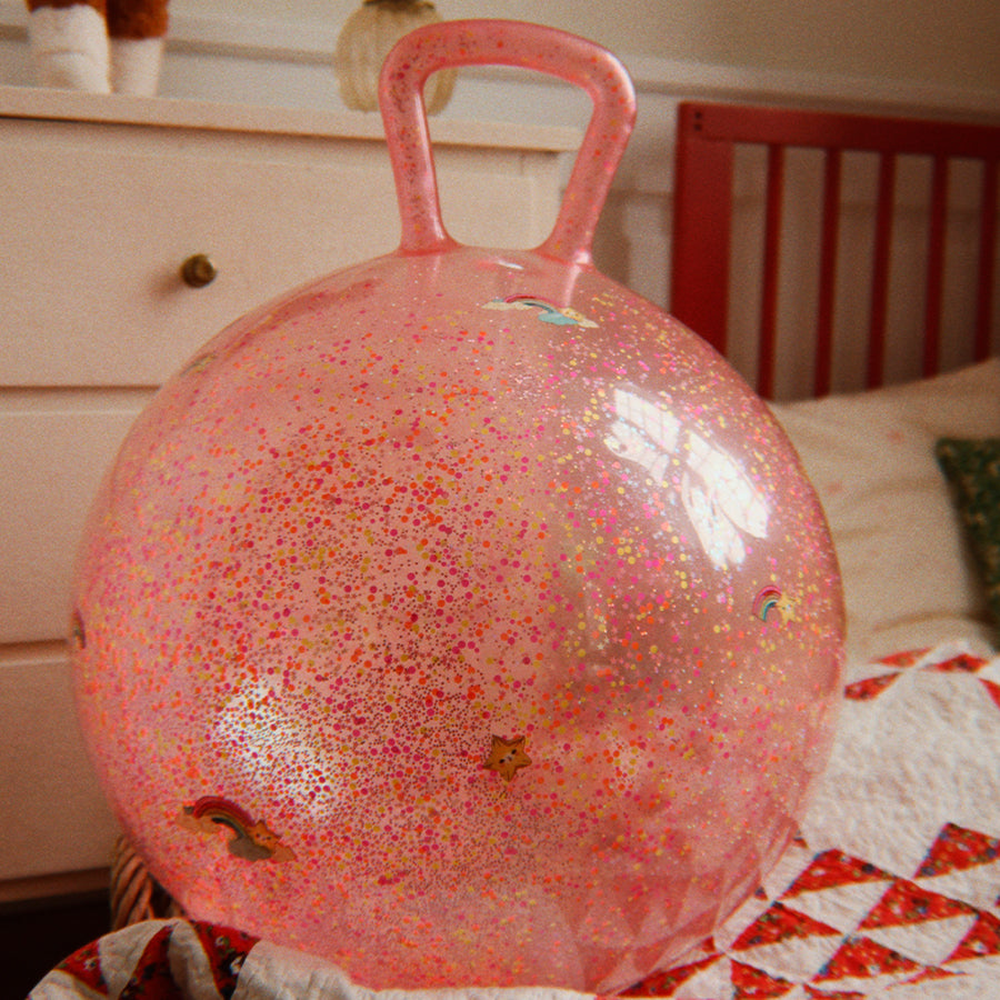 Glitter Hoppebold med Regnbue