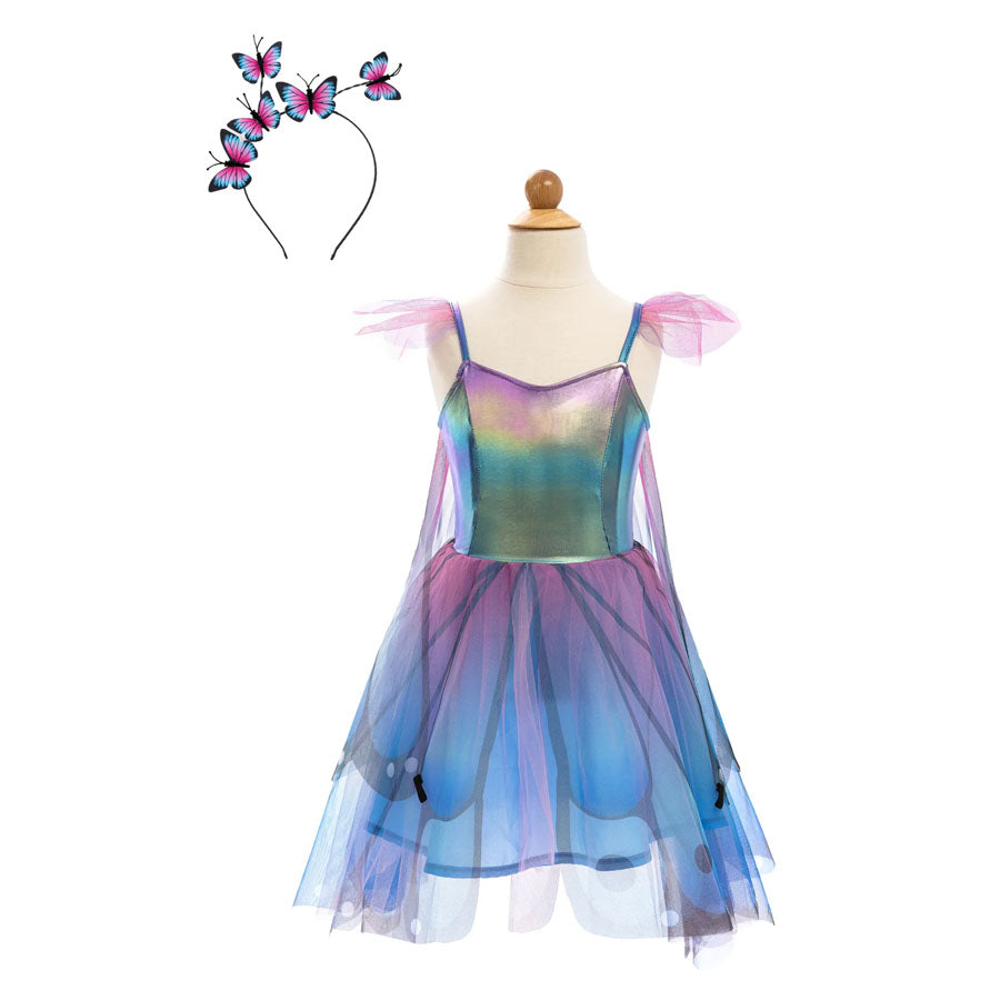 Great Pretenders Sommerfugle kjole og vinger Blue/Purple 7-8 år