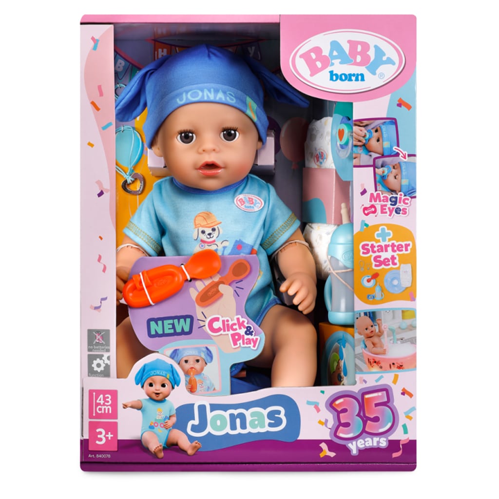 Jonas Dukke Click og Play (43cm) fra BABY Born