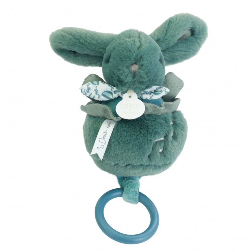 Kanin i Spilledåse i Grøn (20 cm) fra Doudou et Compagnie