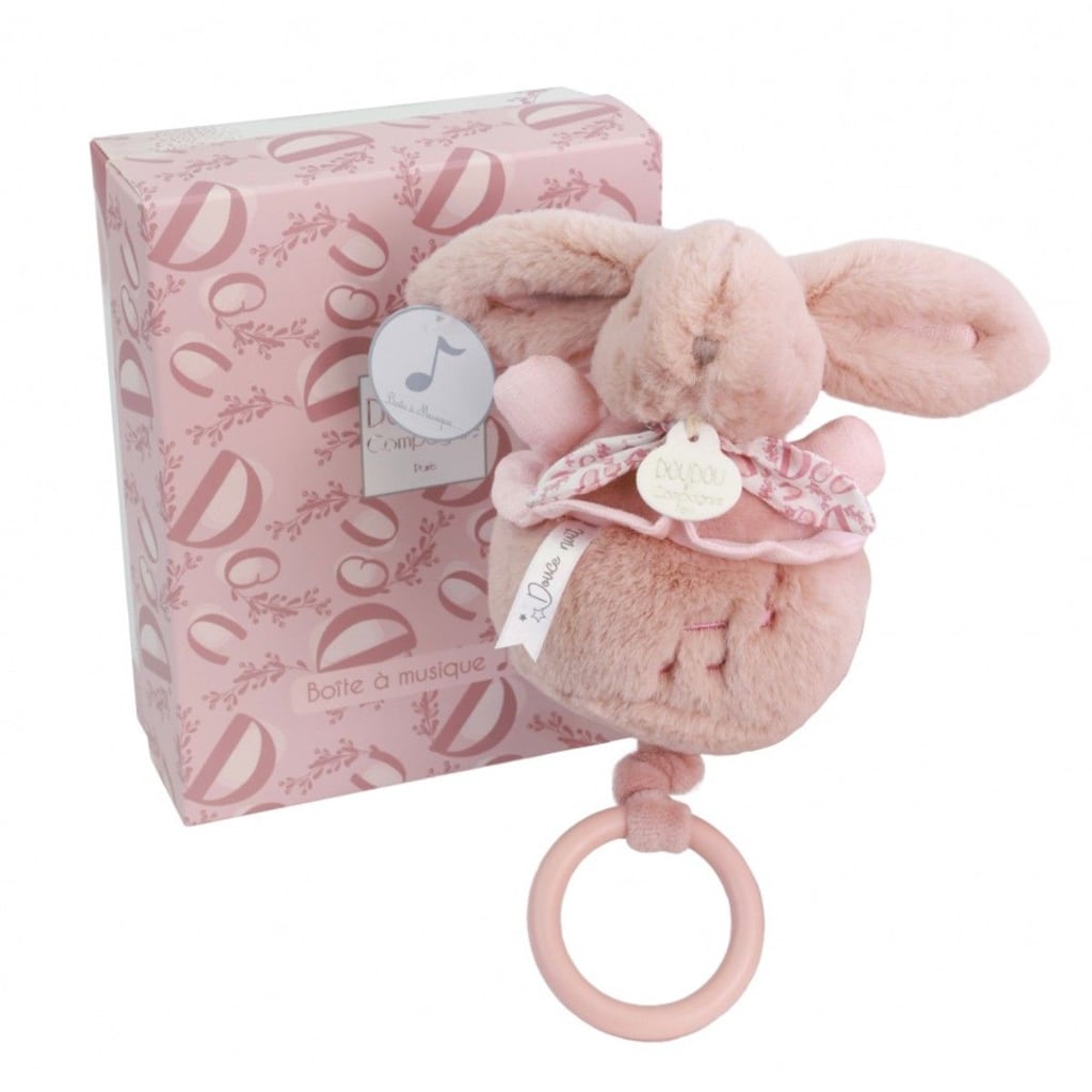 Kanin i Spilledåse i Rosa (20 cm) fra Doudou et Compagnie
