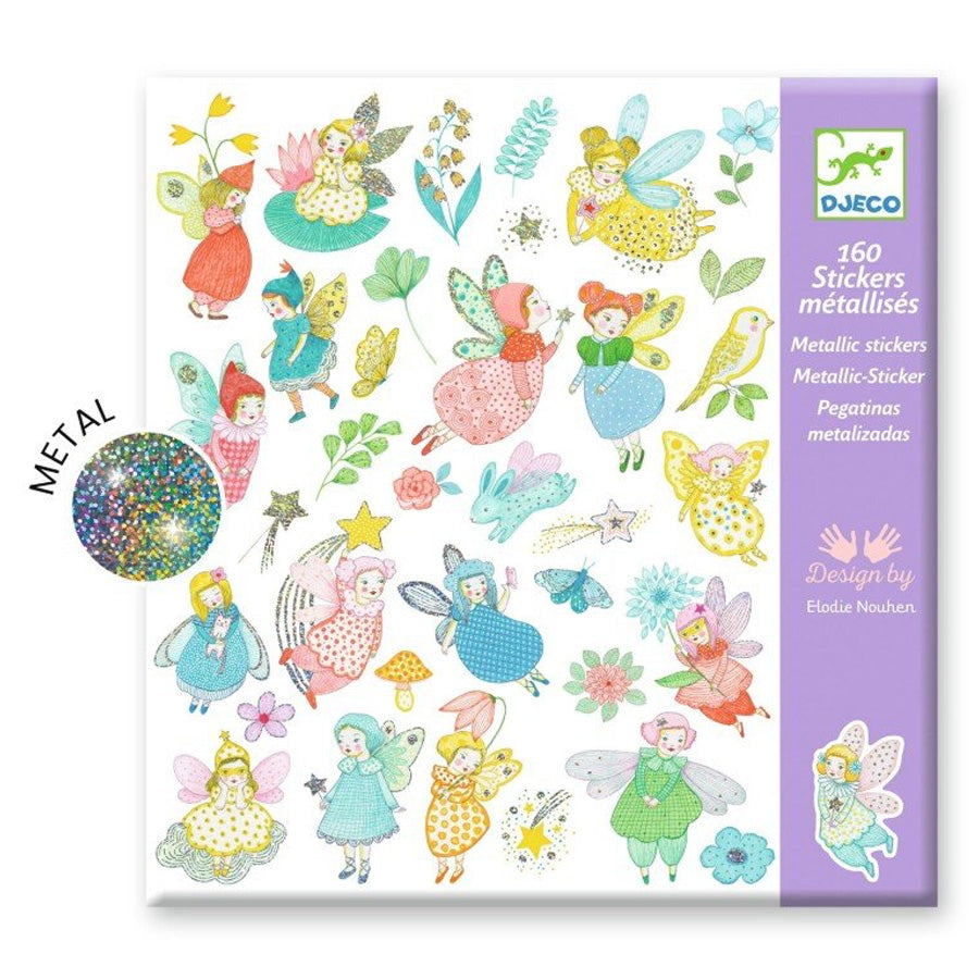 Klistermærker med Feer i Metallisk Effekt