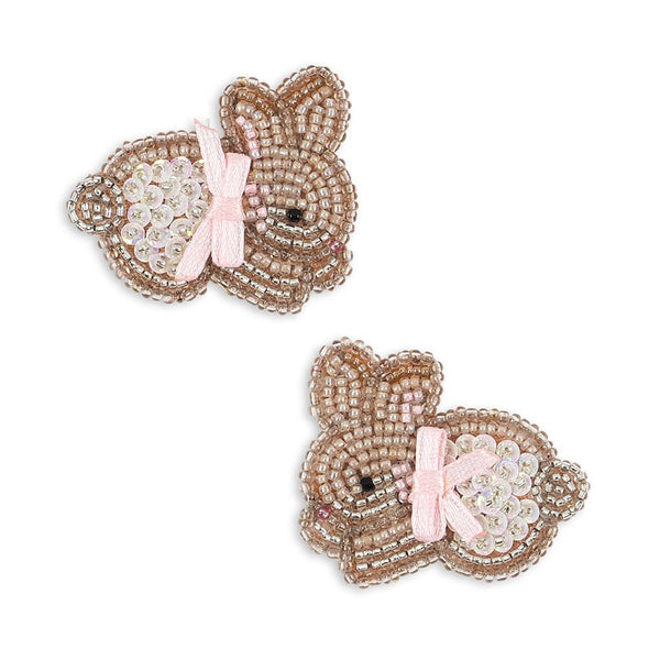 Konges Sløjd 2-Pak Hårclips Kanin Med Perler, Bunny