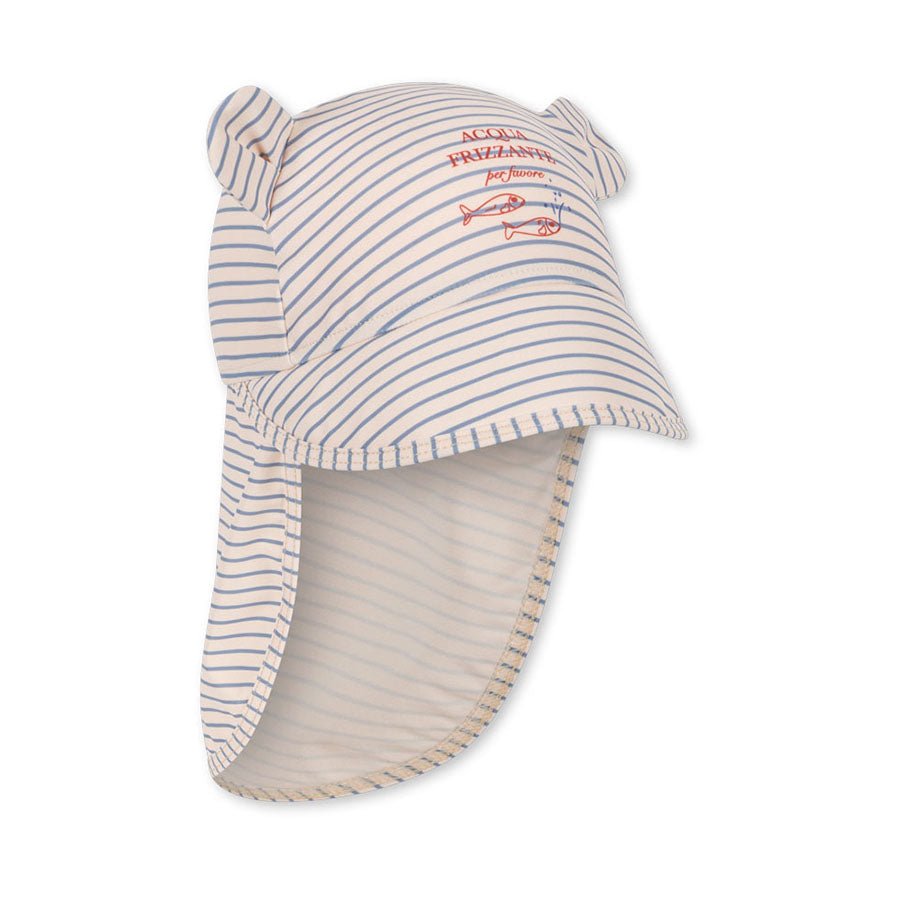 Konges Sløjd Aster Bear Sol Hat, Stripe Blue