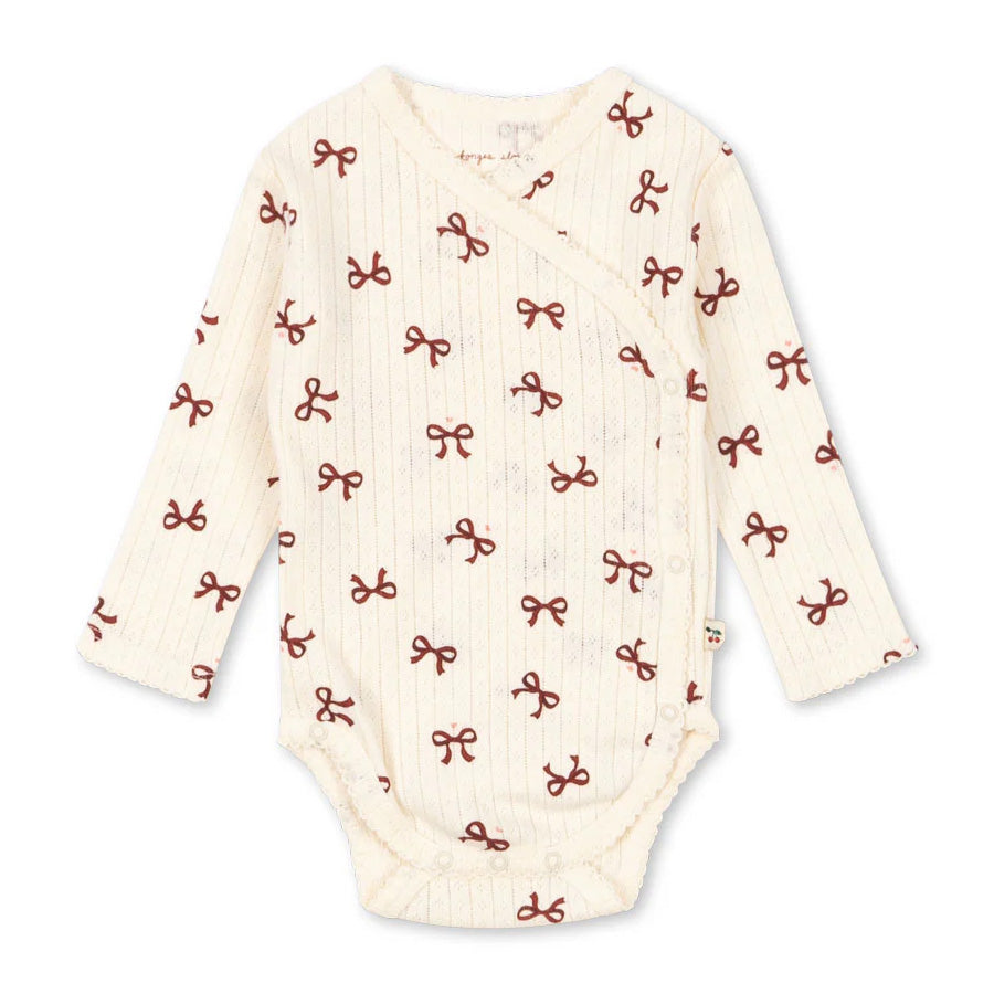 Konges Sløjd Minnie Newborn Bodystocking, Bow Rouge