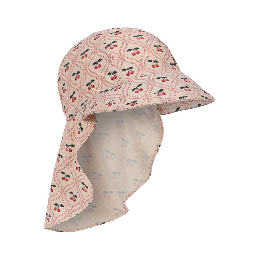 Konges Sløjd Merle solhat med flæser, cherry pink motif