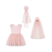 Prinsesse Kostume Med Krone i Cloud Pink
