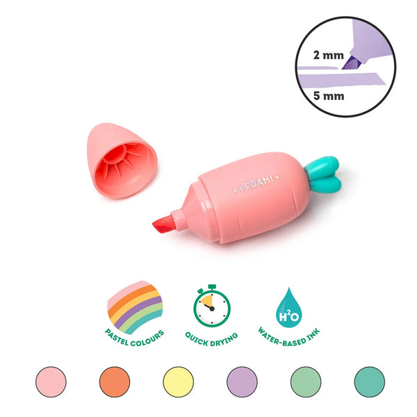 Legami 6-Pak Gulerods Highlighters