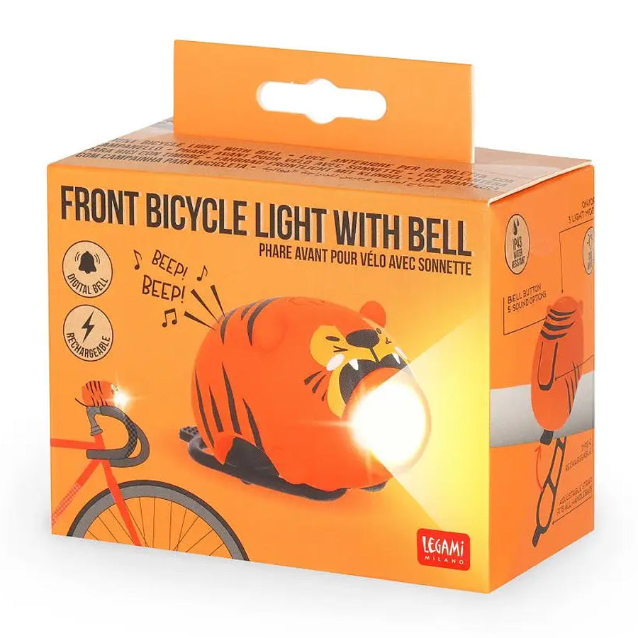 Legami Cykellygte Med Digital Ringklokke, Tiger