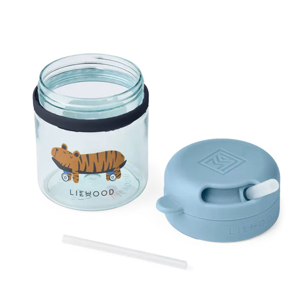 Liewood Pavia Tritan Kop Med Sugerør 280 ml, Fun / Beach Blue