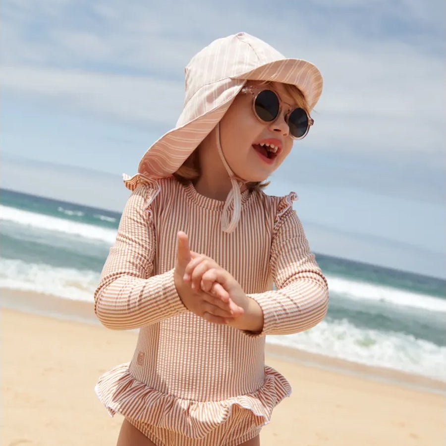 Liewood Cecilia solhat stripe, sorbet rose/creme de la creme B