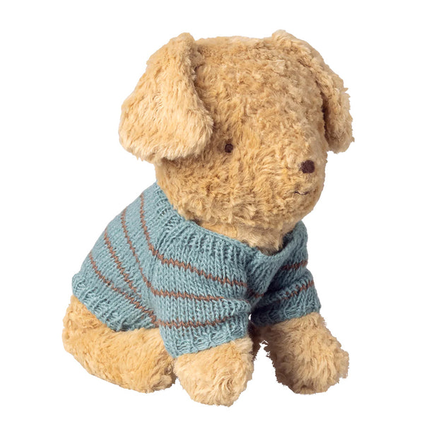 Lyseblå Strikket Sweater til Maileg Hvalp