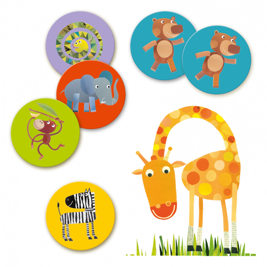 Memospil med Vilde Dyr