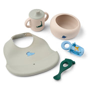 Mileah Baby Spisesæt i Dino Roar / Dove Blue