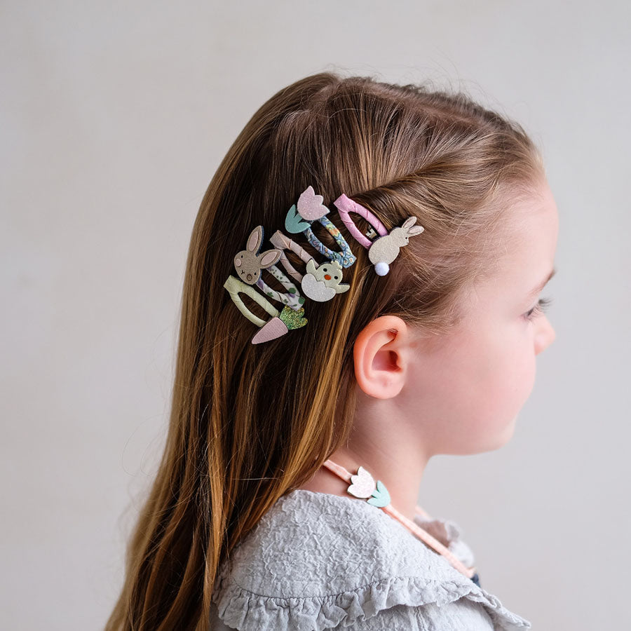 Mimi & Lula 5 Hårspænder, Mini Bunny And Chic - Easter