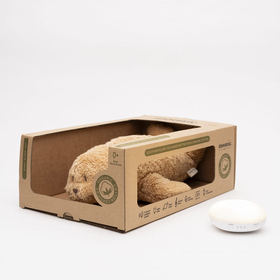 Organic Humming Sæl med Lampe i Cappuccino