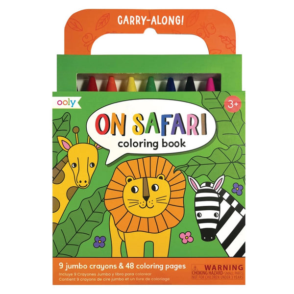 OOLY - Farvekridt Og Malebog, Safari - Carry Along