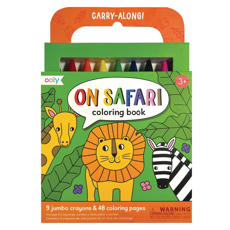 OOLY - Farvekridt Og Malebog, Safari - Carry Along