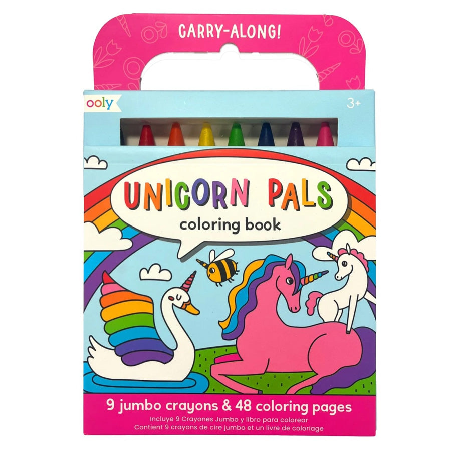 OOLY - Farvekridt Og Malebog, Unicorn Pals - Carry Along