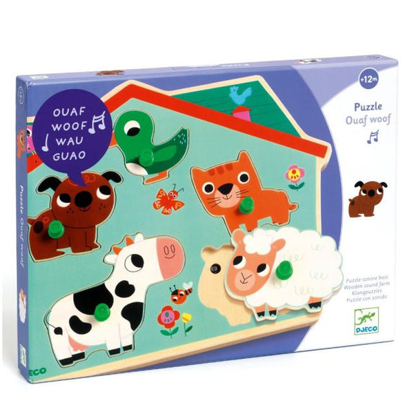 Ouaf Woof Lydpuslespil med Bondegården
