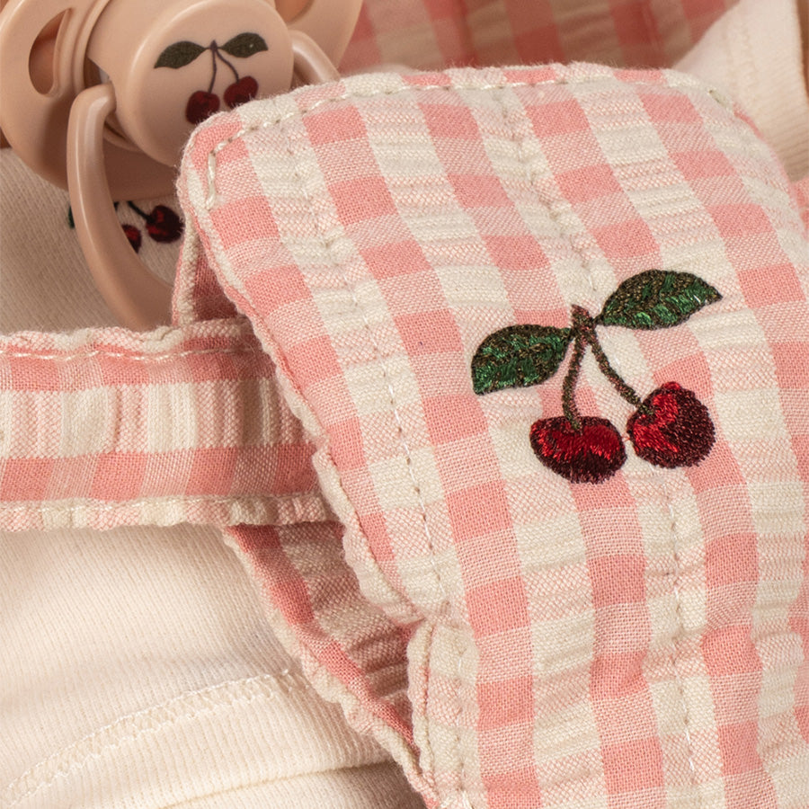 Poppy Dukke med Klapvogn i Pink Check