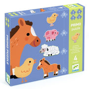 Primo Puslespil med Bondegårdsdyr (3+4+5+6 brikker)