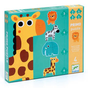 Primo Puslespil med Junglens Dyr (3+4+5+6 brikker)