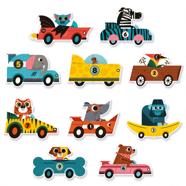 Puzzle Duo med Racerbiler