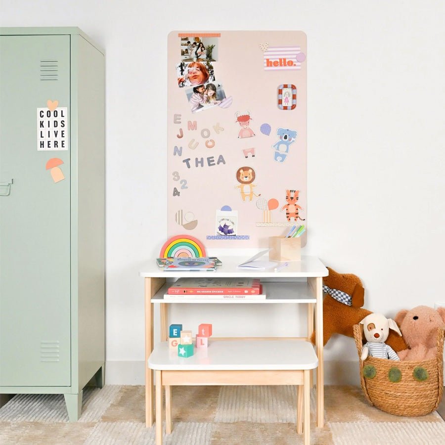 Rektangulær Magnetisk Tavle i Rosa Beige (38 x 58 cm)