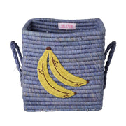 Rice Opbevaringskurv Med Big Banana Broderi Og Håndtag - Small