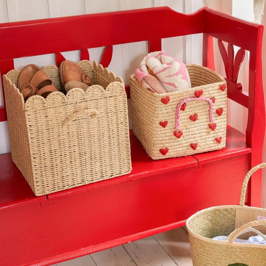 Rice opbevaingskurv med bølget kant, 33 x 33 cm