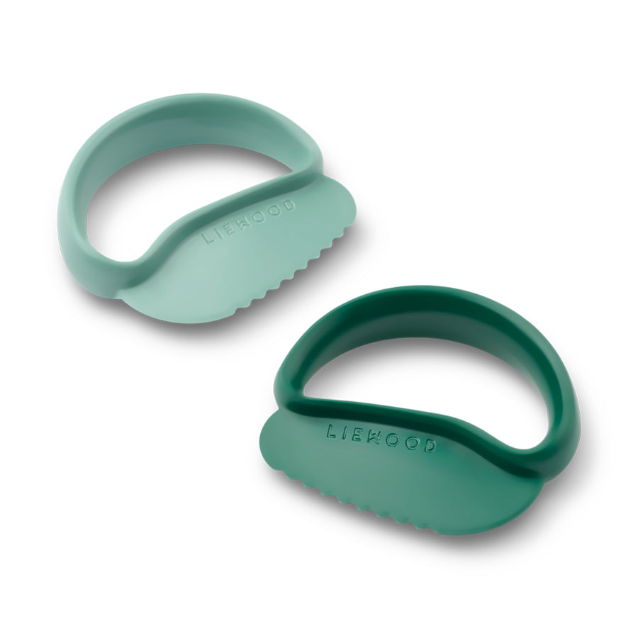 Riven 2-Pak Børnesikret Kniv i Peppermint/Garden Green