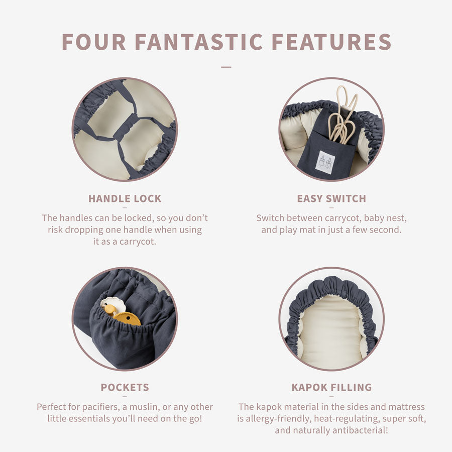 Sebra 3-i-1 Babynest, Blue